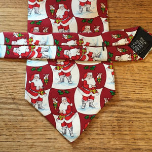 Santa Christmas necktie silk 56 inches